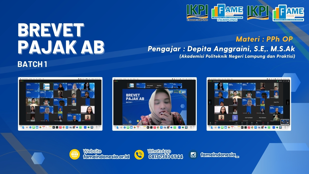 FAME Indonesia × IKPI Sukses Laksanakan Sesi 5–8 Brevet Pajak AB untuk Tingkatkan Kompetensi Perpajakan Peserta